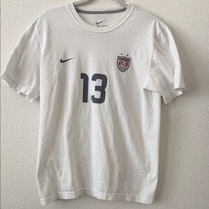 Nike White USA Soccer Alex Morgan 13 Tee with Navy Accents